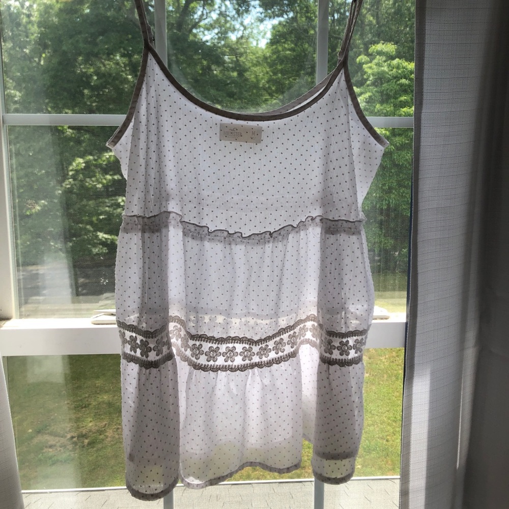 Hollister White Sheer Tank Top Excellent Condition
